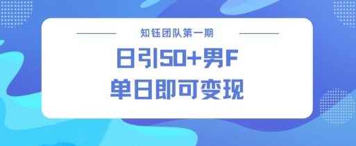 男粉引流新方法不违规，当日即可变现-优创项目网