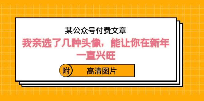 某公众号付费文章：我亲选了几种头像，能让你在新年一直兴旺（附高清图片）-优创项目网