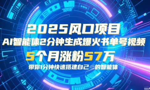 AI智能体2分钟一键生成爆火书单号原创视频，5个月涨粉57w，带你零代码1分钟搭建智能体-优创项目网