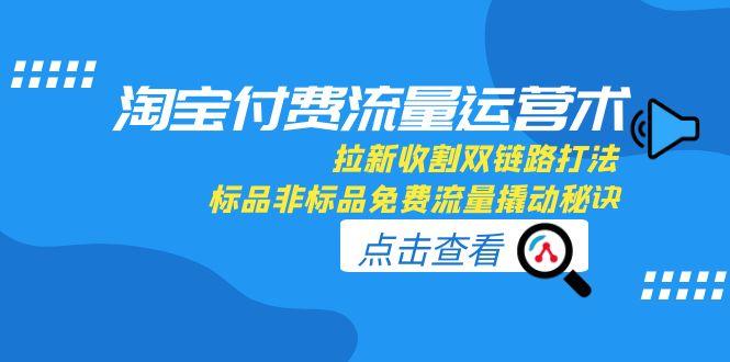 淘宝付费流量运营术，拉新收割双链路打法，标品非标品免费流量撬动秘诀-优创项目网