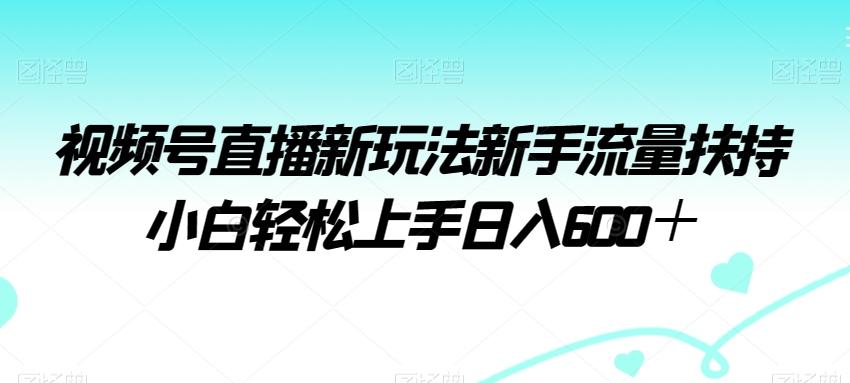 视频号直播新玩法新手流量扶持小白轻松上手日入600＋【揭秘】-优创项目网