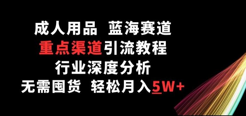 成人用品，蓝海赛道，重点渠道引流教程，行业深度分析，无需囤货，轻松月入5W+【揭秘】-优创项目网