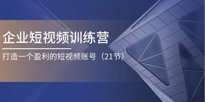 企业短视频训练营：打造一个盈利的短视频账号(21节-优创项目网