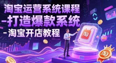 淘宝运营系统课程-打造爆款系统-淘宝开店教程-优创项目网