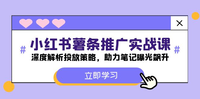小红书-薯条推广实战课：深度解析投放策略，助力笔记曝光飙升-优创项目网