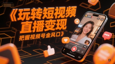 玩转短视频直播变现，把握视频号金风口-优创项目网
