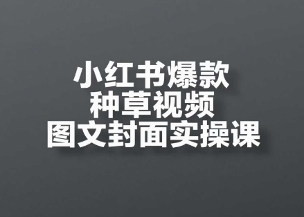 小红书爆款种草视频图文封面实操课，​开店、选品、引流、变现全流程-优创项目网
