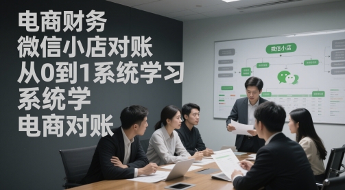 电商财务微信小店对账，从0到1系统学习电商对账-优创项目网