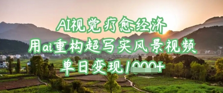 AI视觉疗愈经济：用ai重构超写实风景视频，单日变现多张-优创项目网