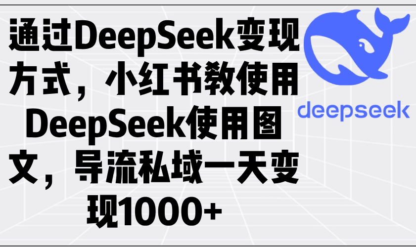 通过DeepSeek变现方式，小红书教使用DeepSeek图文，导流私域一天变现1000+-优创项目网
