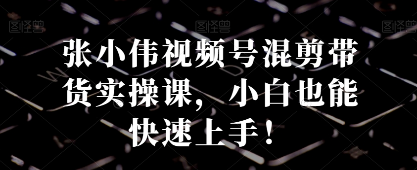 张小伟视频号混剪带货实操课，小白也能快速上手！-优创项目网