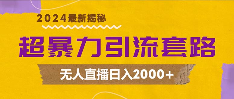 超暴力引流套路，无人直播日入2000+-优创项目网