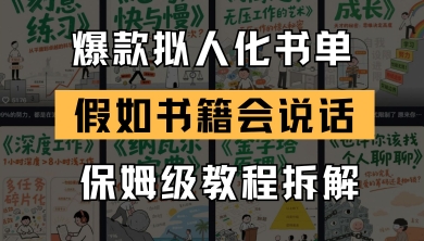 最新爆款拟人化书单玩法，假如书籍会说话，保姆级教程-优创项目网