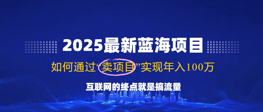 2025最新蓝海项目，零门槛轻松复制，月入10万+，新手也能操作！-优创项目网