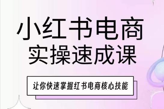 小红书电商实操速成课，让你快速掌握红书电商核心技能-优创项目网