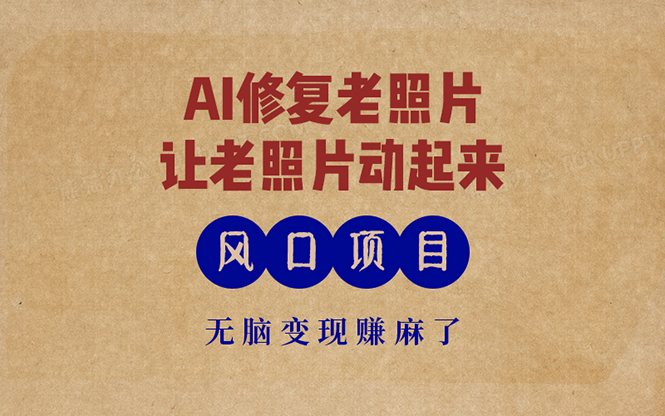 最新风口项目，AI一键修复老照片，让老照片动起来，接单到手软，无脑变…-优创项目网