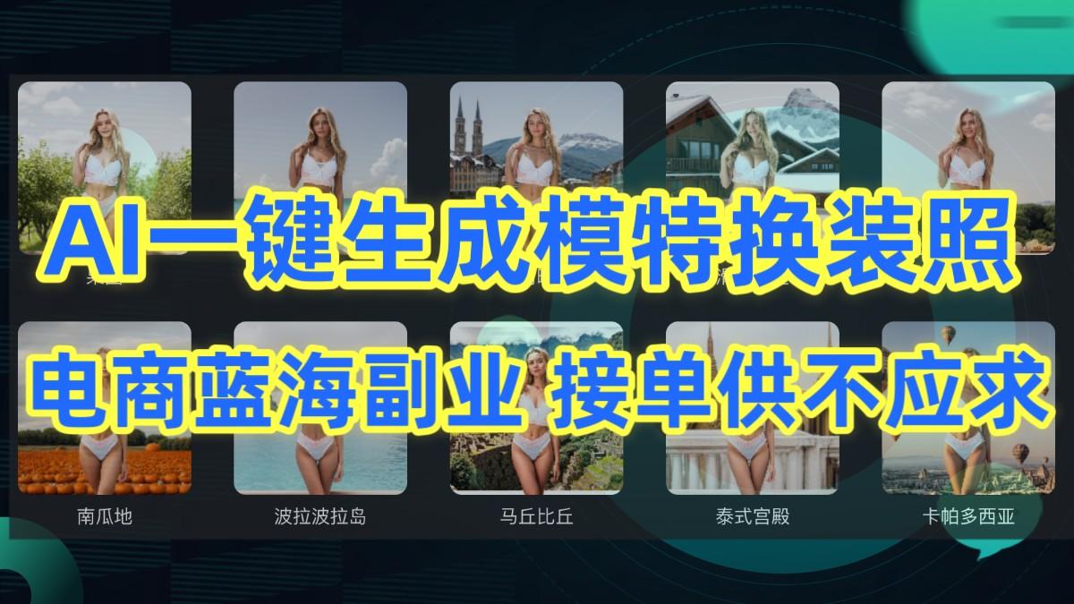 AI制作一键生成模特换装照，电商蓝海副业，接单供不应求-优创项目网