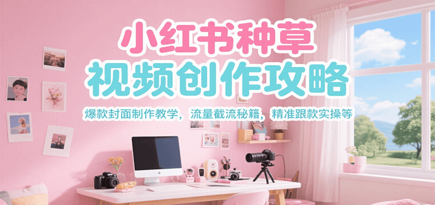 小红书种草视频创作攻略，爆款封面制作教学 ，流量截流秘籍 ，精准跟款实操等-优创项目网