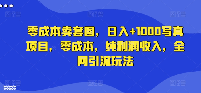 零成本卖套图，日入+1000写真项目，零成本，纯利润收入，全网引流玩法-优创项目网