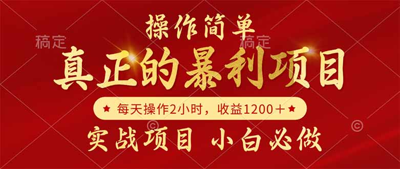 真正的暴利项目，操作简单，每天收益1200＋，自己做老板-优创项目网
