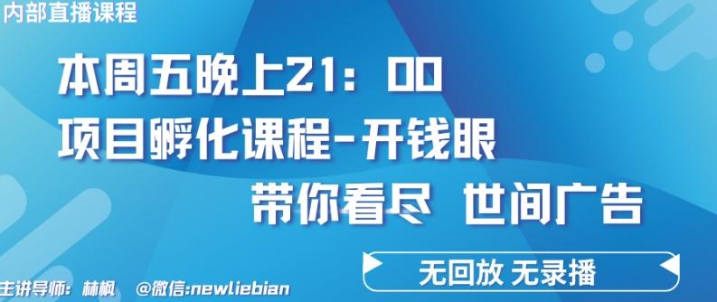 4.26日内部回放课程《项目孵化-开钱眼》赚钱的底层逻辑【揭秘】-优创项目网