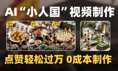 爆款1000W+播放微缩景观迷你小人国AI视频0成本制作全流程教学-优创项目网