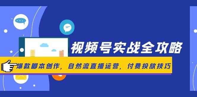 视频号实战全攻略，爆款脚本创作，自然流直播运营，付费投放技巧-优创项目网