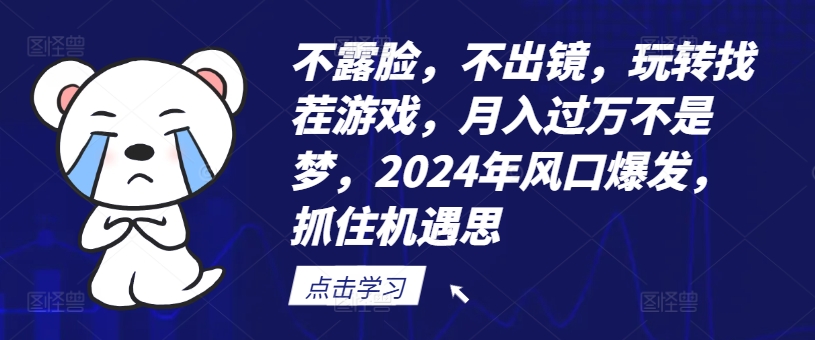 不露脸，不出镜，玩转找茬游戏，月入过万不是梦，2024年风口爆发，抓住机遇【揭秘】-优创项目网