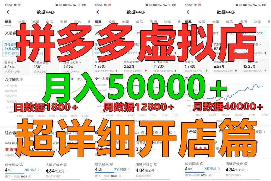 拼多多虚拟电商训练营月入40000+你也行，暴利稳定长久，副业首选-优创项目网
