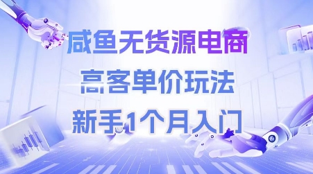 咸鱼无货源电商，高客单价玩法，新手1个月入门-优创项目网