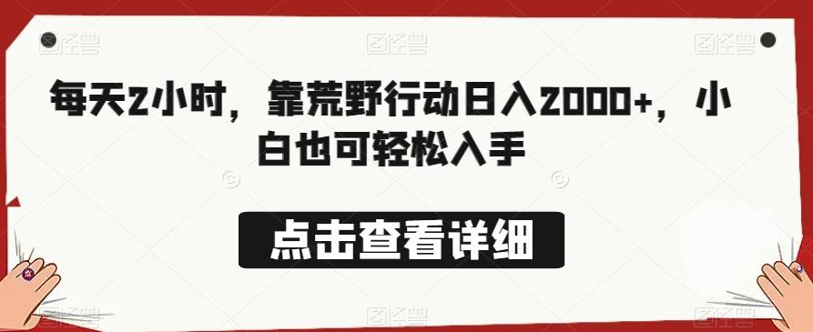 每天2小时，靠荒野行动日入2000+，小白也可轻松入手-优创项目网