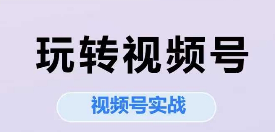 玩转视频号，视频号实战系列课-优创项目网