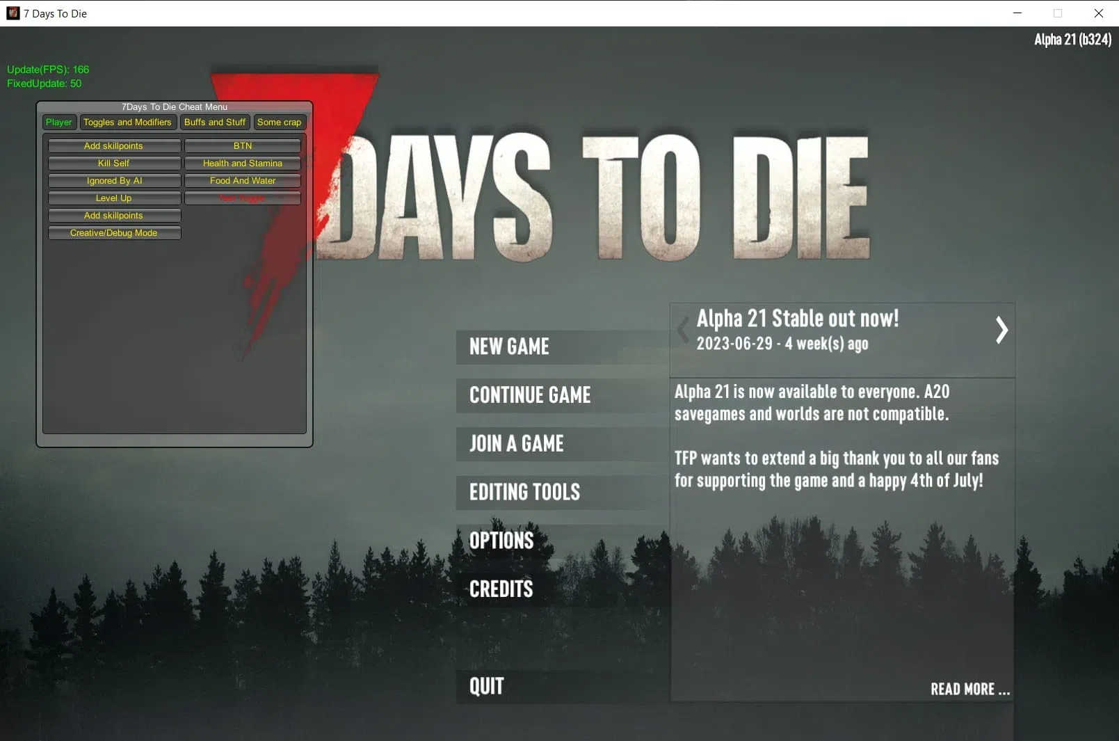 7 Days to Die 七日杀多功能修改器 v1.1.3.105 免费版-优创项目网