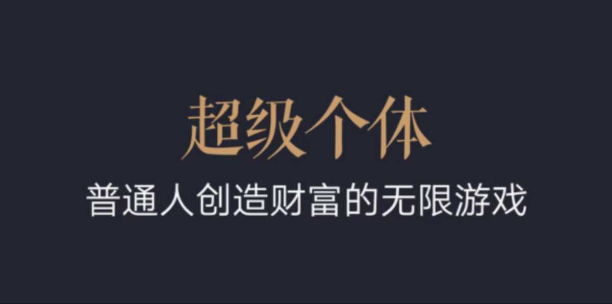 超级个体：2024-2025翻盘指南，普通人创造财富的无限游戏-优创项目网