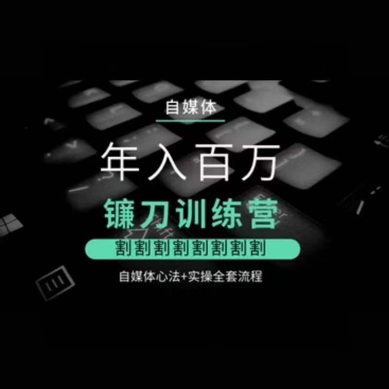 自媒体年入百万镰刀训练营，割割割割割割割割，自媒体心法+实操全套流程-优创项目网