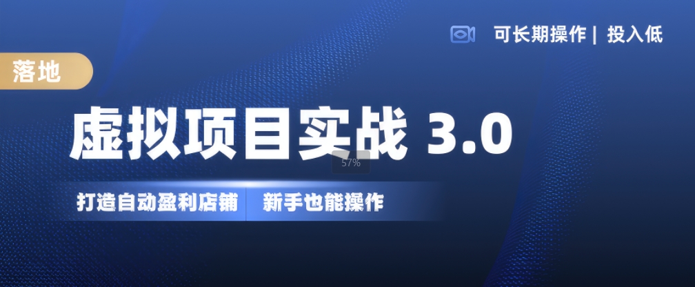 虚拟项目实战3.0，打造自动盈利店铺，可长期操作投入低，新手也能操作-优创项目网