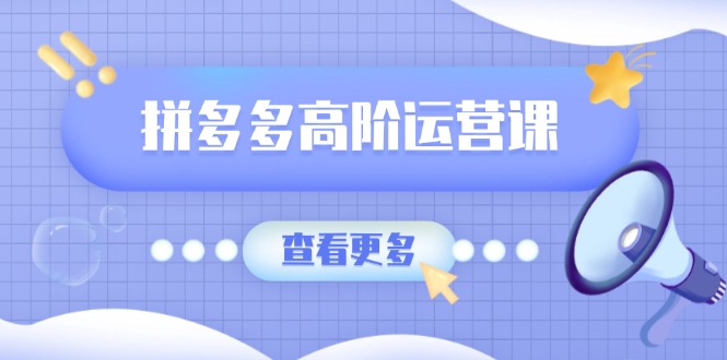 拼多多高阶运营课：极致群爆款玩法，轻付费无尽复制，打造单品爆款之路-优创项目网