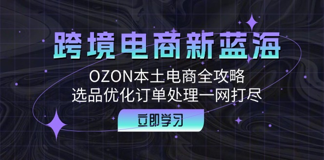 跨境电商新蓝海：OZON本土电商全攻略，选品优化订单处理一网打尽-优创项目网