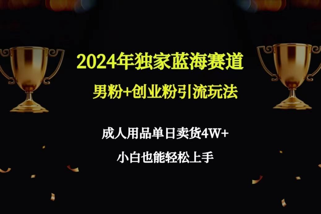 2024年独家蓝海赛道男粉+创业粉引流玩法，成人用品单日卖货4W+保姆教程-优创项目网