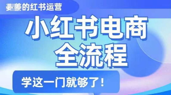 小红书电商全流程，精简易懂，从入门到精通，学这一门就够了-优创项目网