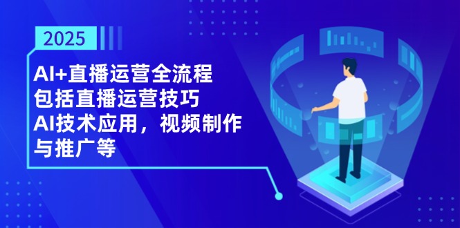2025AI+直播运营全流程，包括直播运营技巧，AI技术应用，视频制作与推广等-优创项目网