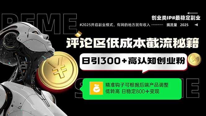 评论区低成本引流秘籍，精准钩子直击用户，单账号日增300+创业粉，日稳...-优创项目网