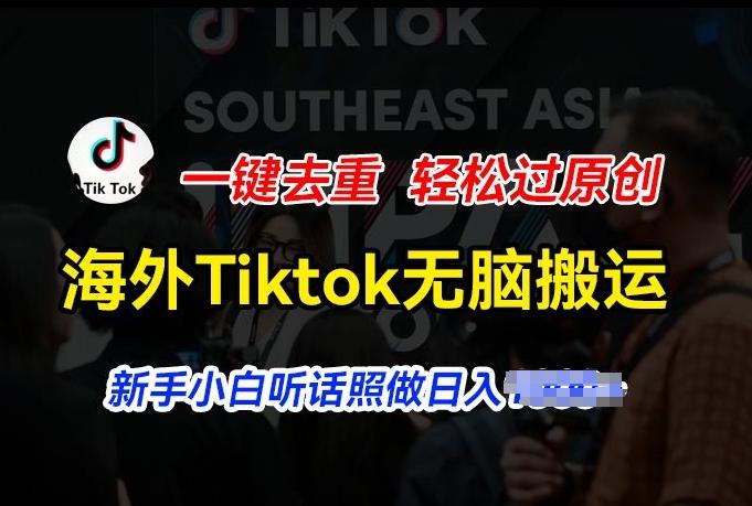 海外Tiktok短视频无脑搬运，一键去重轻松过原创，新手小白听话照做日入几张【揭秘】-优创项目网