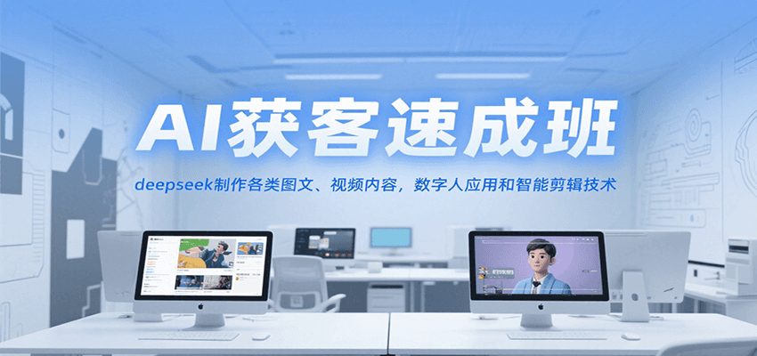 AI获客速成班，deepseek制作各类图文、视频内容，数字人应用和智能剪辑技术-优创项目网