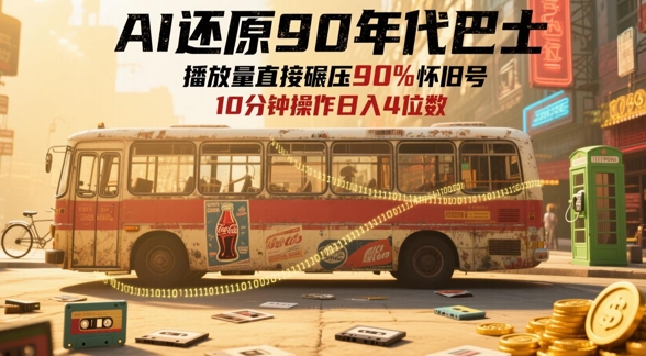 AI还原90年代巴士，一帧就让70后泪崩，播放量直接碾压90%怀旧号，每天操作十分钟，日入四位数-优创项目网