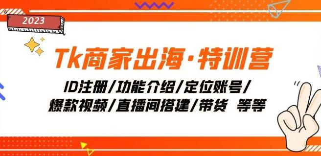 Tk商家出海·特训营：ID注册/功能介绍/定位账号/爆款视频/直播间搭建/带货-优创项目网