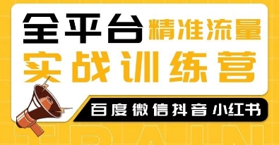 全平台精准流量实战训练营，百度微信抖音小红书SEO引流教程-优创项目网