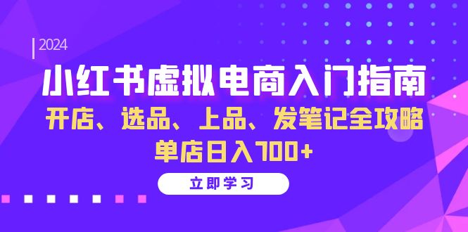 小红书虚拟电商入门指南：开店、选品、上品、发笔记全攻略 单店日入700+(更新)-优创项目网