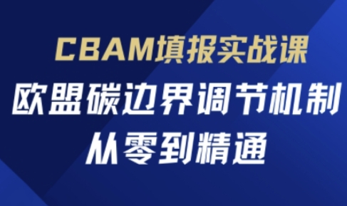 CBAM填报实战课，欧盟碳边界调节机制，从零到精通-优创项目网