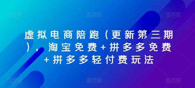虚拟电商陪跑(更新第三期)，淘宝免费+拼多多免费+拼多多轻付费玩法-优创项目网